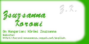 zsuzsanna koromi business card